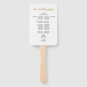 Elegantes Black Gold Script Minimal Wedding Progra Fächer (Rückseite)