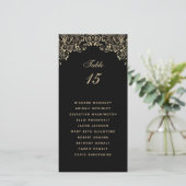 Elegantes Black Gold Seating Chart (Stehend Vorderseite)