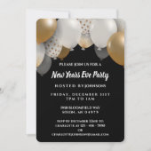 Elegantes Black & Gold Silvester Party Einladung (Vorderseite)