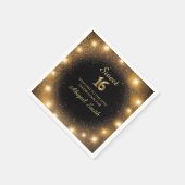 Elegantes Black & Gold Sparkle Paper Napkins Serviette (Ecke)