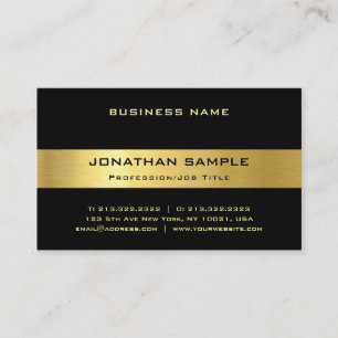 Elegantes Black Gold Trendy Luxury Template Modern Visitenkarte
