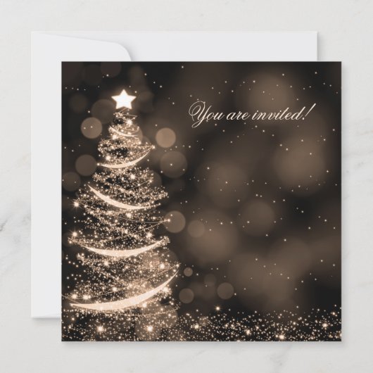 Elegantes Black & Gold Weihnachts-Probe-Dinner Einladung (Rückseite)