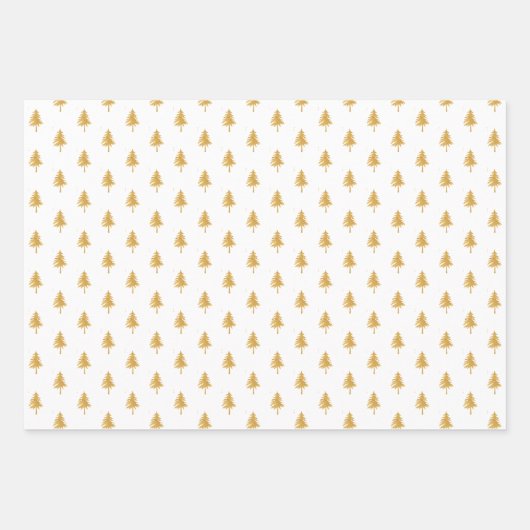 Elegantes Black Gold Weihnachtsbaum Muster Geschen Geschenkpapier Set (Vorderseite 3)