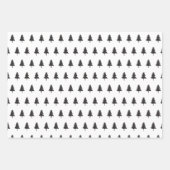 Elegantes Black Gold Weihnachtsbaum Muster Geschen Geschenkpapier Set (Vorderseite)