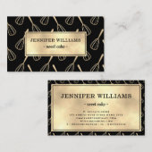 Elegantes Black Gold Whisk Baking Visitenkarte (Vorne/Hinten)