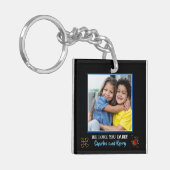 Elegantes Black & Gold Wir Liebe Sie Daddy Foto Schlüsselanhänger (Vorderseite links)