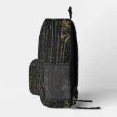 Elegantes Black Gold Wood Grain Bedruckter Rucksack (Rechts)
