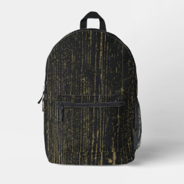 Elegantes Black Gold Wood Grain Bedruckter Rucksack