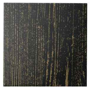 Elegantes Black Gold Wood Grain Fliese