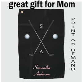 Elegantes Black Golf Handtuch ⛳ stilvolles Clubs D