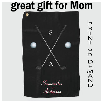 Elegantes Black Golf Handtuch ⛳ stilvolles Clubs D