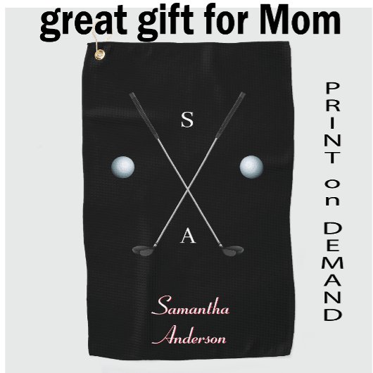 Elegantes Black Golf Handtuch ⛳ stilvolles Clubs D