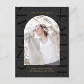 Elegantes Black Graduation Party Foto Einladung (Vorderseite)