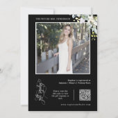 Elegantes Black Greenerity Brautparty QR Code Foto Einladung (Rückseite)