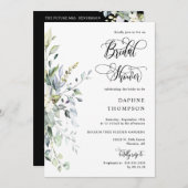 Elegantes Black Greenerity Brautparty QR Code Foto Einladung (Vorne/Hinten)