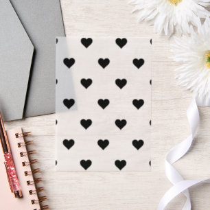 Elegantes Black Heart Pattern Klassischer HerbstFr Pergament Einladungen