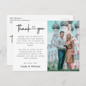 Elegantes Black Heart Script Foto Wedding Vielen D Postkarte (Vorne/Hinten)
