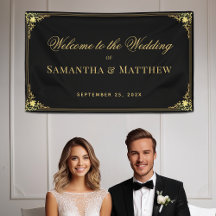Elegantes Black Imitate Goldenes Jahrgang Hochzeit