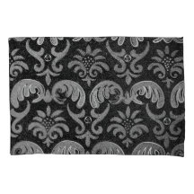 ELEGANTES BLACK-JACQUARD-DRUCKKKissen