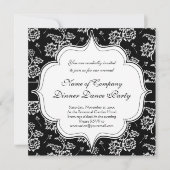 Elegantes Black Krawatte Formal Dinner Tance Party Einladung (Vorderseite)