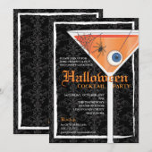 Elegantes Black Lace Halloween Cocktail Party Einladung (Vorne/Hinten)
