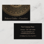 Elegantes Black Lace Mandala Visitenkarte (Vorne/Hinten)