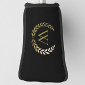 Elegantes Black Laurel Wreath Monogramm Golf Headcover (Rotieren 90)
