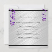 Elegantes Black Lila Balloons Special Einladung (Rückseite)