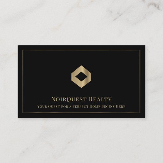 Elegantes Black Luxury Logo Visitenkarte (Vorderseite)