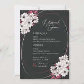 Elegantes Black Magenta Probe Abendessen Einladung (Vorderseite)