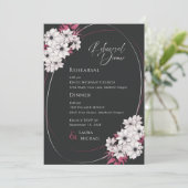 Elegantes Black Magenta Probe Abendessen Einladung (Stehend Vorderseite)