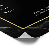 Elegantes Black Marble Gold Poster (Ecke)