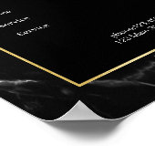 Elegantes Black Marble Gold Poster (Ecke)