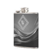 Elegantes Black Metallic Luxury Monogram Flachmann (Links)