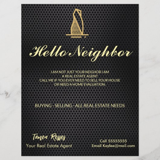 Elegantes Black Metallic Real Anwesen Flyer (Vorne)