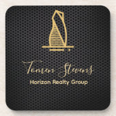 Elegantes Black Metallic Real Anwesen Getränkeuntersetzer (Vorderseite)