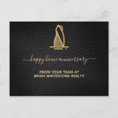 Elegantes Black Metallic Real Anwesen Postkarte (Vorderseite)