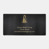 Elegantes Black Metallic Real Anwesen Schreibtischunterlage (Vorderseite)