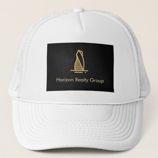 Elegantes Black Metallic Real Anwesen Truckerkappe (Vorderseite)