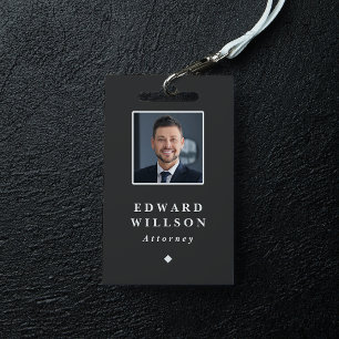 Elegantes Black Minimalistisch ID Barcode Business Ausweis