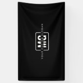 Elegantes Black Monogram Branding Event Personalis Banner (Vertikal)