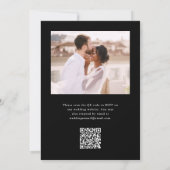 Elegantes Black Monogram QR UAwg Wedding Einladung (Rückseite)