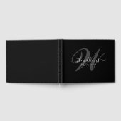 Elegantes Black Monogram Wedding Guest Book Gästebuch (Voll)