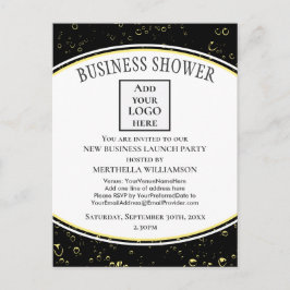 Elegantes Black New Business Shower Logo Einladungspostkarte