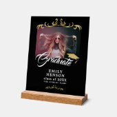 Elegantes Black Ornaments Grad Abschluss Foto Acrylschild (Winkel)