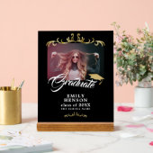 Elegantes Black Ornaments Grad Abschluss Foto Acrylschild (Hochzeit)