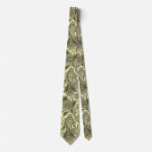 Elegantes Black Paisley auf gelbem Hintergrund Kra Krawatte (Vorderseite)