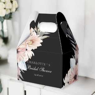 Elegantes Black & Pastel Boho Brautparty Geschenkschachtel