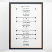 Elegantes Black Pearl Watusi Tacao Hochzeitsprogra Dreifach-gefaltete Programmkarte (Innenseite Mitte)