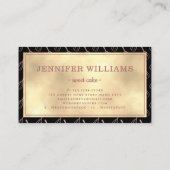 Elegantes Black Pink Rose Gold Picknick Visitenkarte (Rückseite)